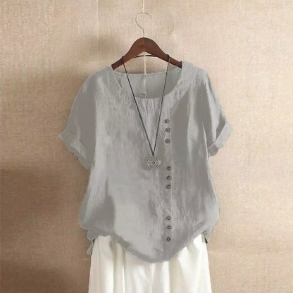 COTTON AND LINEN T-SHIRT