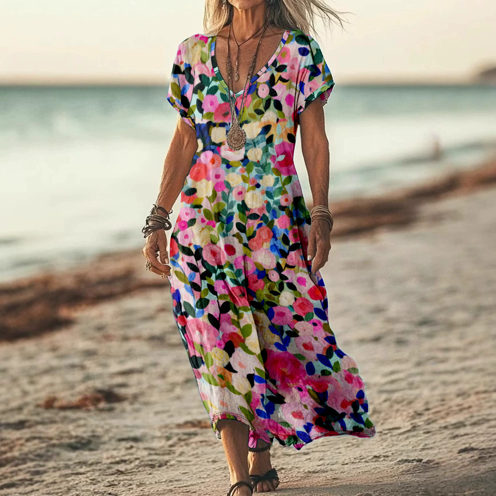 Comfortable Cotton Linen Boho Dress