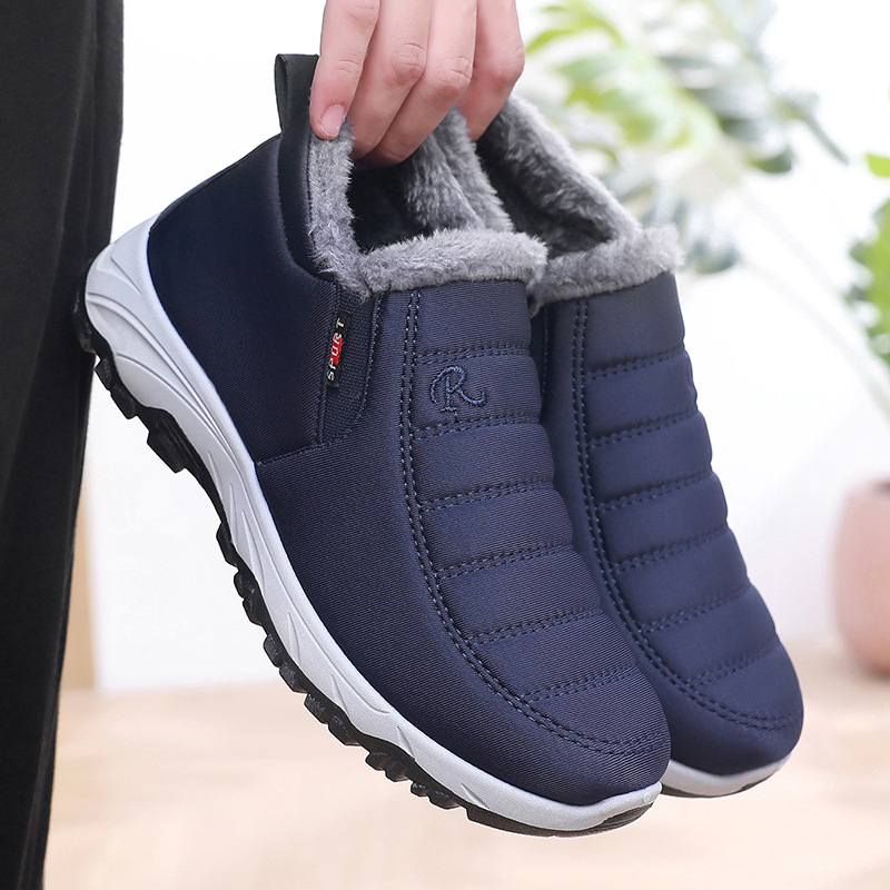 Winter Simple Style Slip On Warm Fleece Walking Shoes
