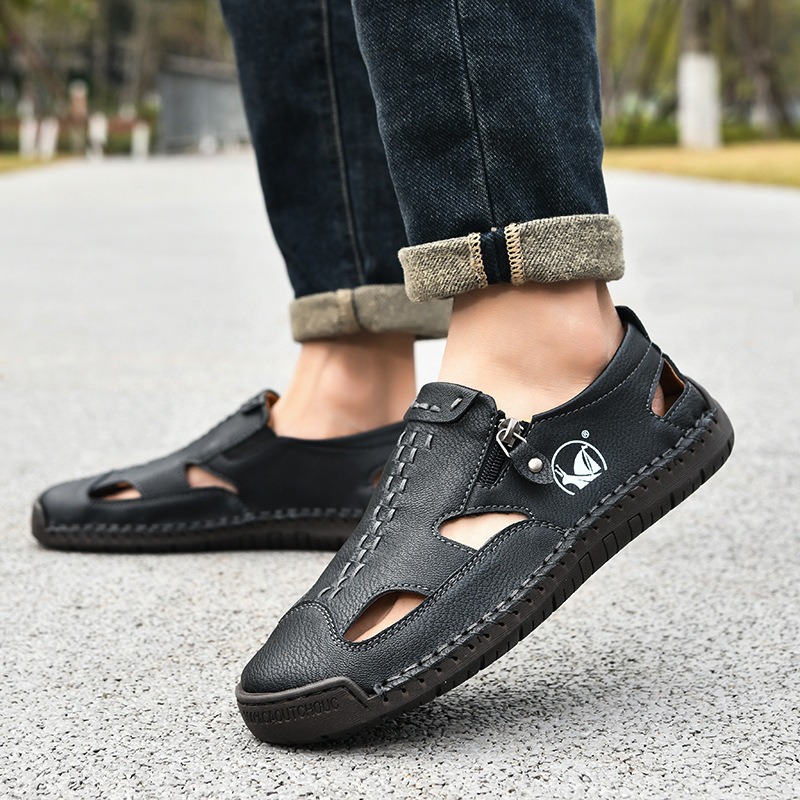 Promotion 60% OFF - 2025 Men's Orthopedic Comfortable Casual Genuine Leather Closed toe sandals
