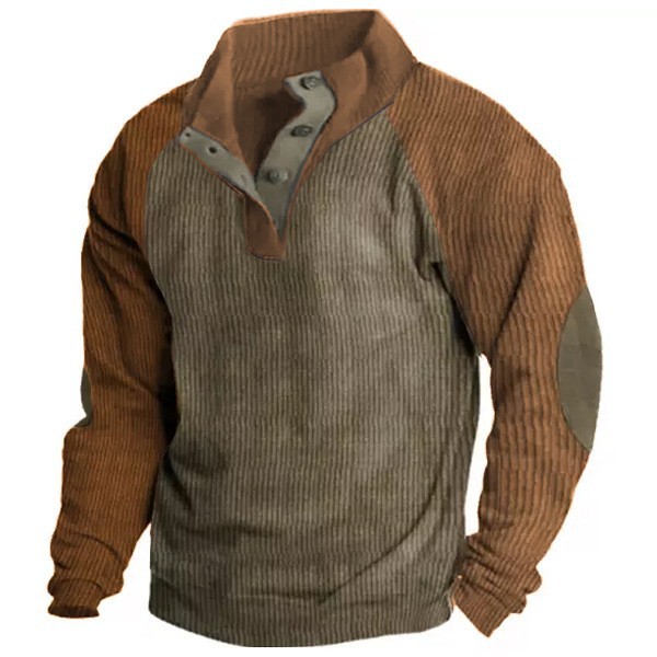 Men's Outdoor Raglan Sleeves Casual Stand Collar Sweatshirt