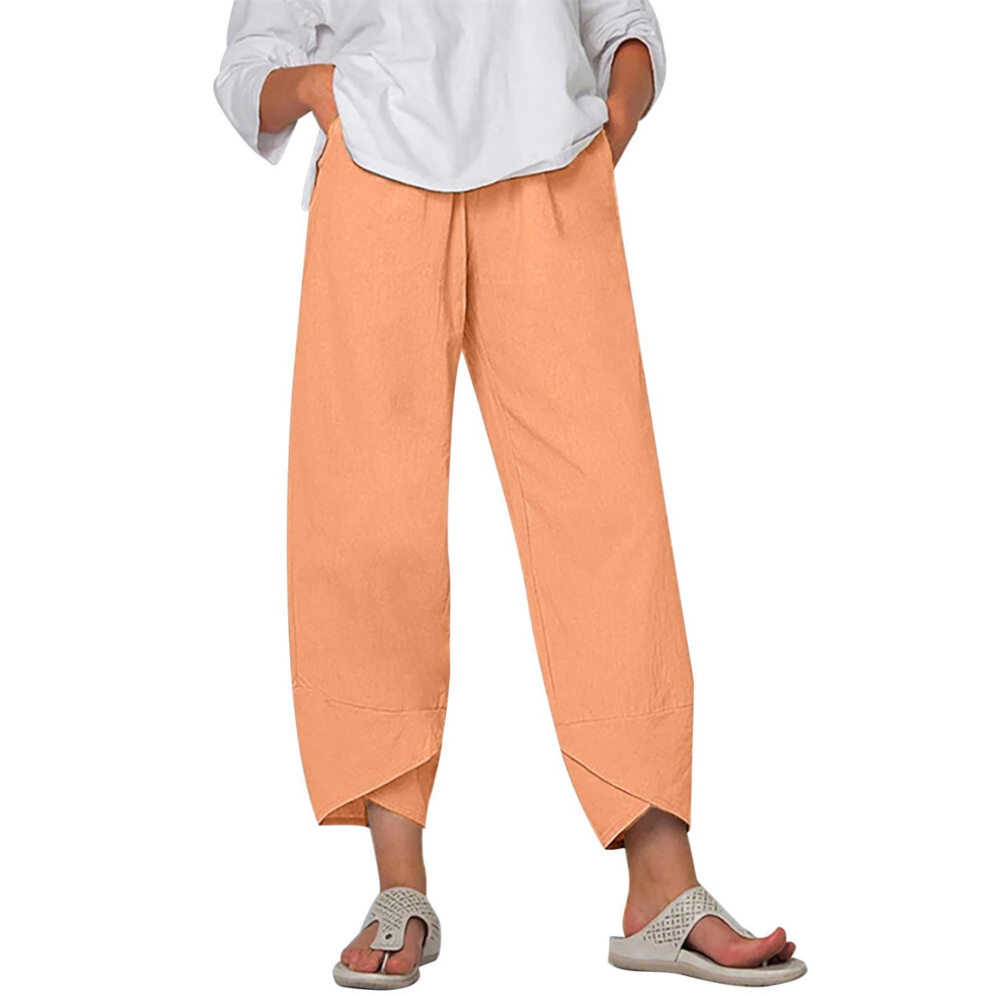 Vintage Blended Cotton Loose Casual Pants