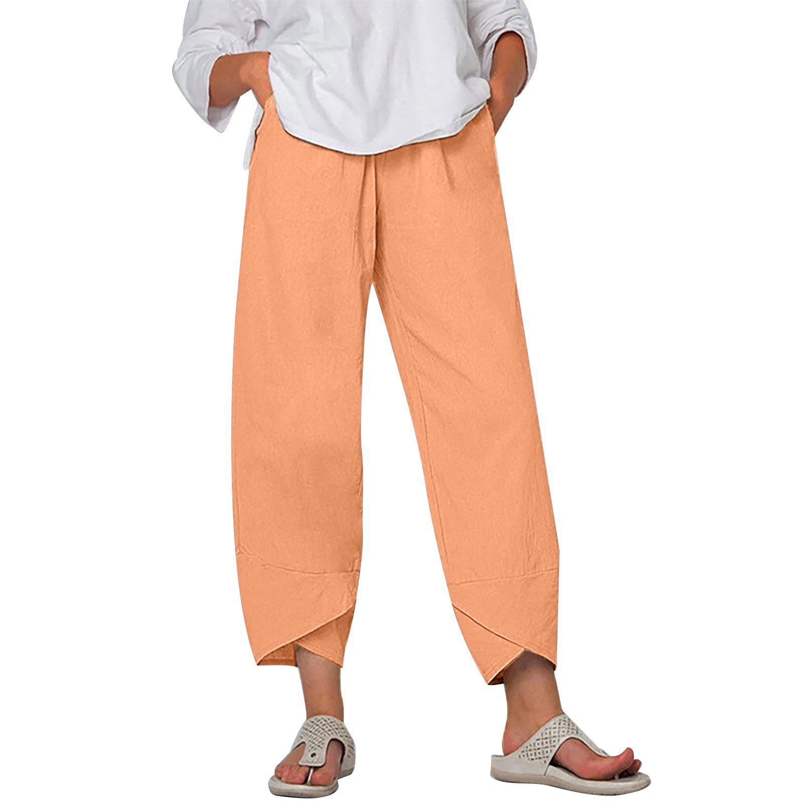 Vintage Blended Cotton Loose Casual Pants