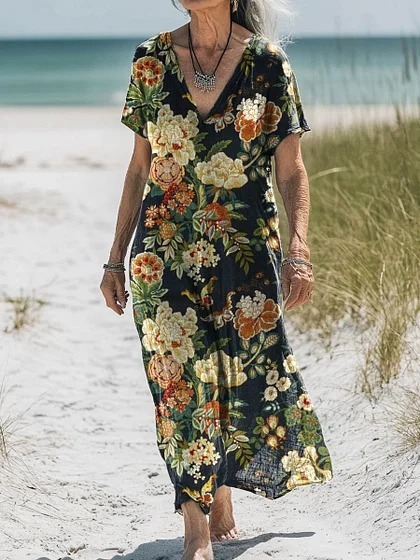 Comfortable Cotton Linen Boho Dress