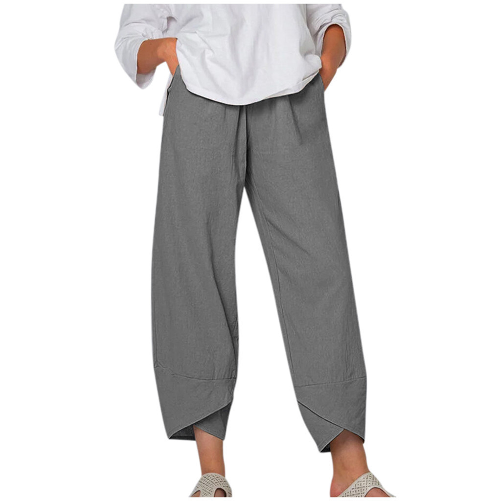 Vintage Blended Cotton Loose Casual Pants