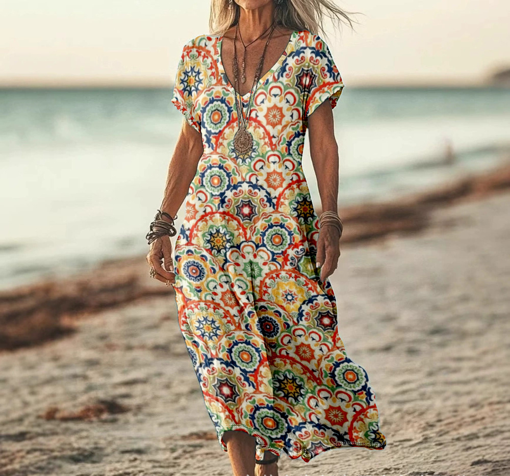 Comfortable Cotton Linen Boho Dress