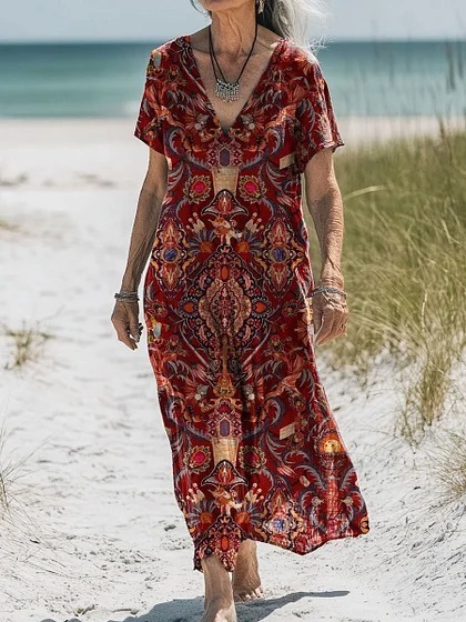 Comfortable Cotton Linen Boho Dress