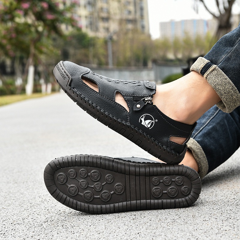 Promotion 60% OFF - 2025 Men's Orthopedic Comfortable Casual Genuine Leather Closed toe sandals