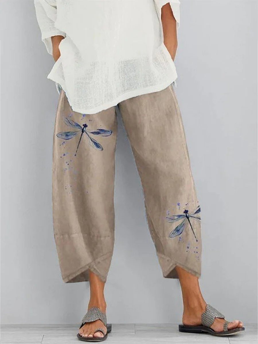 Vintage Blended Cotton Loose Casual Pants