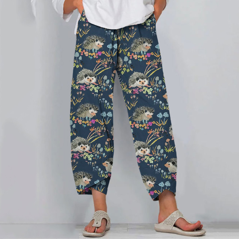 Vintage Blended Cotton Loose Casual Pants