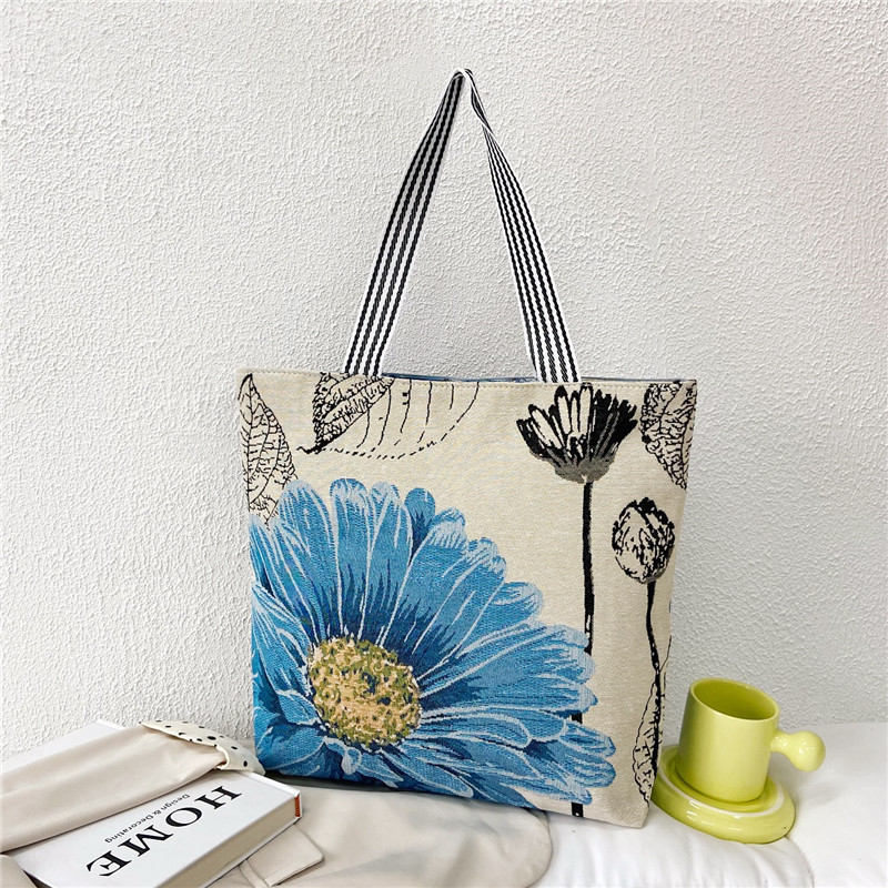 Artistic Vintage Fashion Illustrated Embroidered Shoulder Tote Bag👜