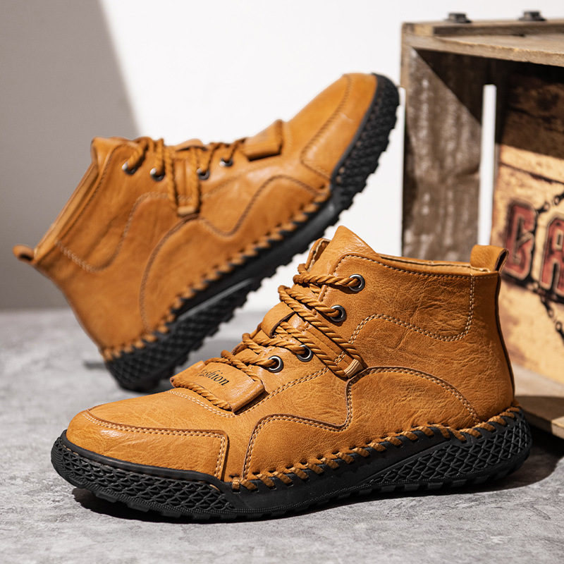 ⏰This Week 50% OFF🔥Casual leather arch support non-slip wear-resistant high-top loafers