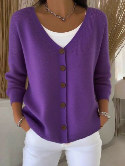 Women's Casual Button Cardigan Sweater