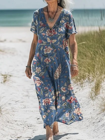Comfortable Cotton Linen Boho Dress