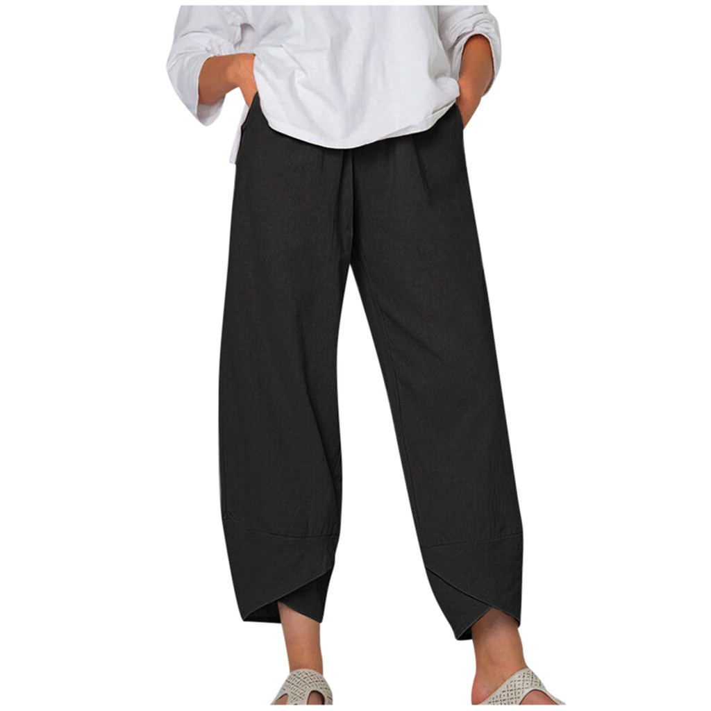 Vintage Blended Cotton Loose Casual Pants