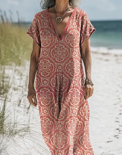Comfortable Cotton Linen Boho Dress