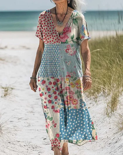 Comfortable Cotton Linen Boho Dress