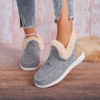 Womens Orthopedic Winter Wool Snow Boots Cozy Winter Shoes