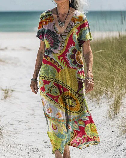 Comfortable Cotton Linen Boho Dress