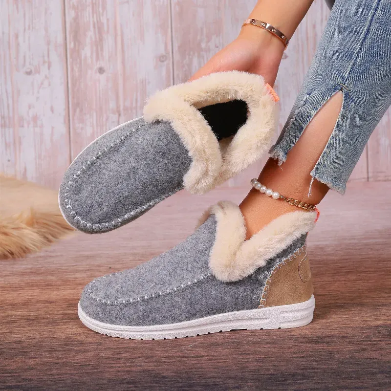 Womens Orthopedic Winter Wool Snow Boots Cozy Winter Shoes