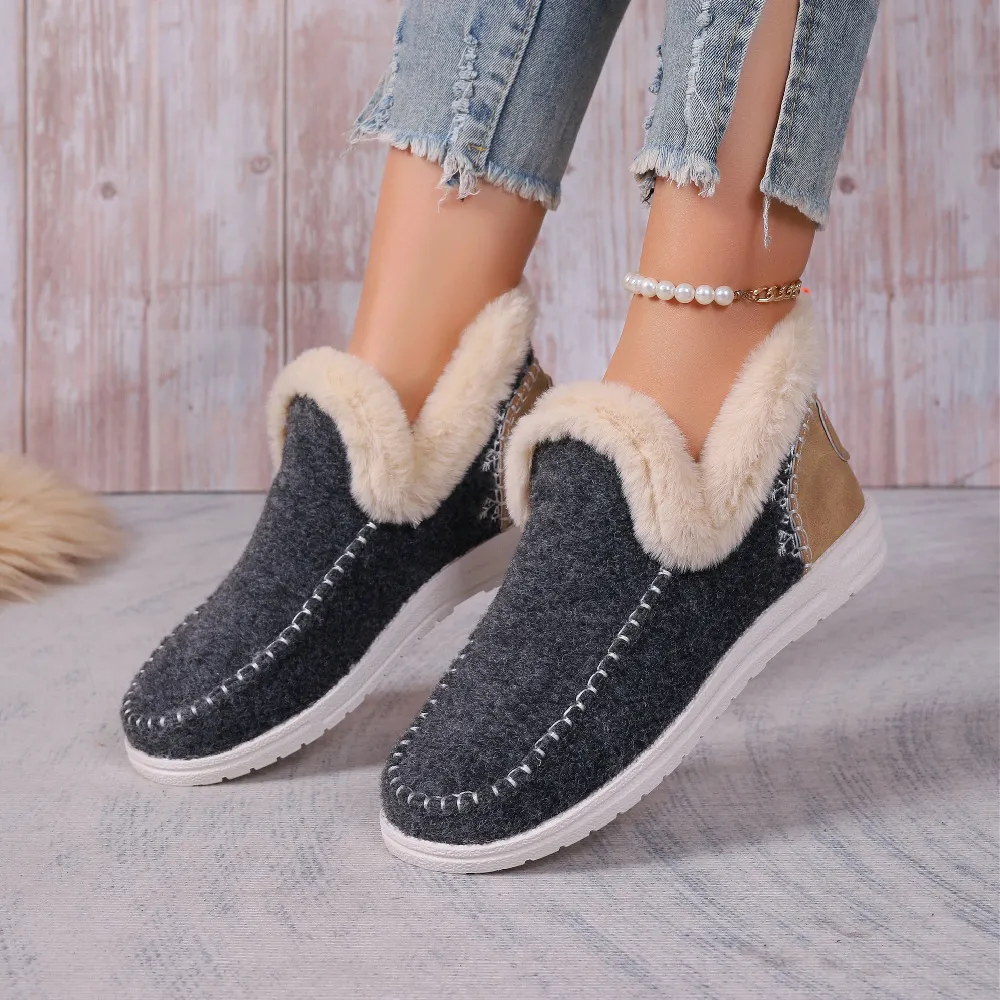 Womens Orthopedic Winter Wool Snow Boots Cozy Winter Shoes