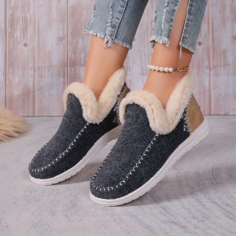 Womens Orthopedic Winter Wool Snow Boots Cozy Winter Shoes