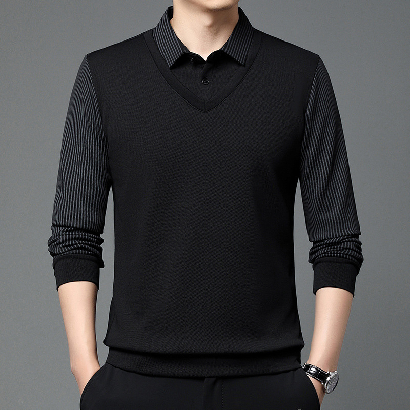 🎁 Hot Sale 49% OFF 🔥Striped Lapel Fake Two-Piece Shirt