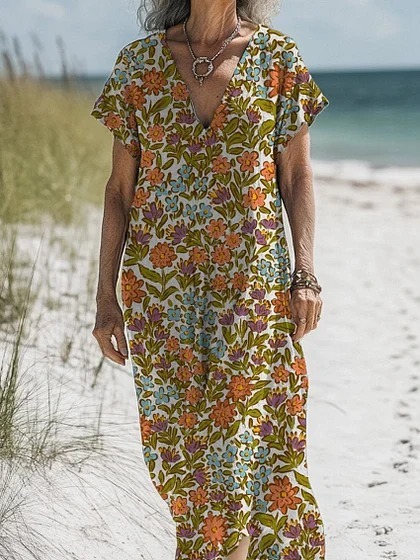 Comfortable Cotton Linen Boho Dress