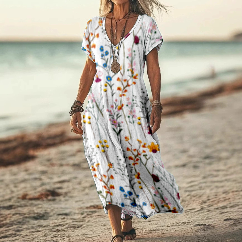 Comfortable Cotton Linen Boho Dress