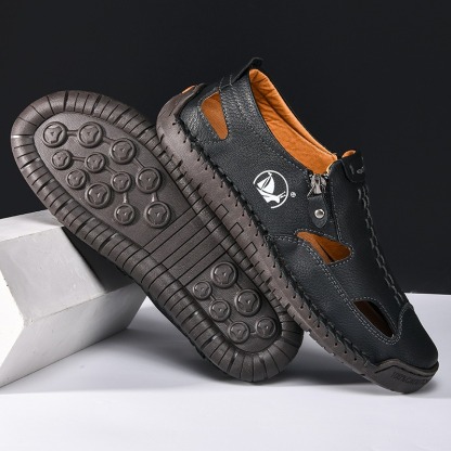 Promotion 60% OFF - 2025 Men's Orthopedic Comfortable Casual Genuine Leather Closed toe sandals