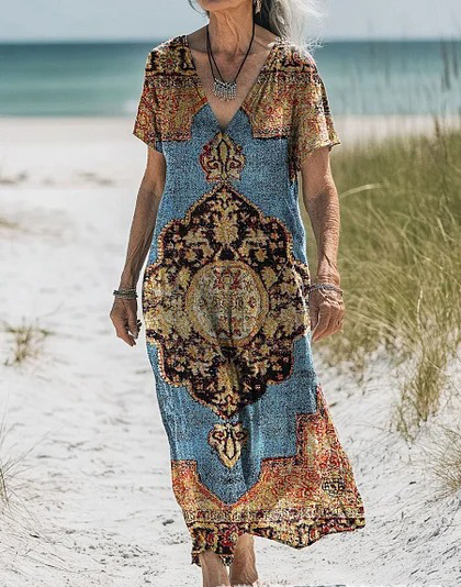 Comfortable Cotton Linen Boho Dress