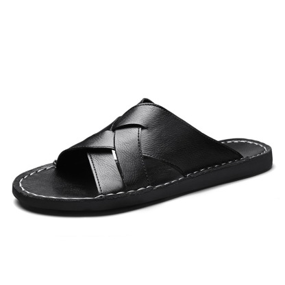Calfskin Crossover Sandal