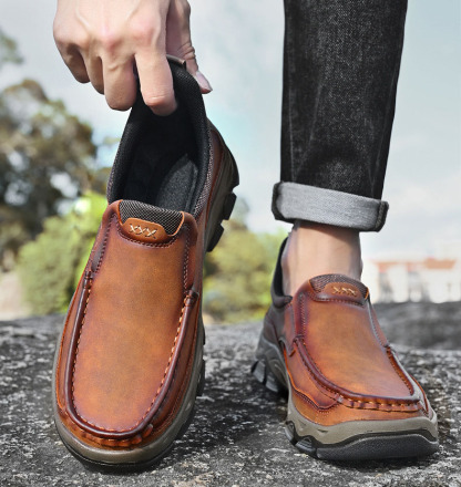 ⏰Promotion 60% OFF - Men's Orthopedic Hands-Free Genuine Calfskin Leather Slip On Loafers