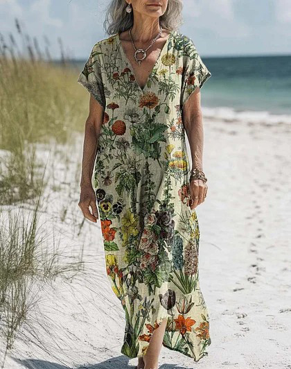 Comfortable Cotton Linen Boho Dress