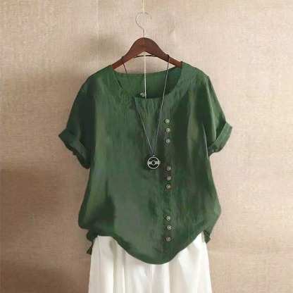 COTTON AND LINEN T-SHIRT