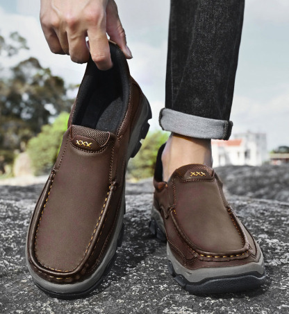 ⏰Promotion 60% OFF - Men's Orthopedic Hands-Free Genuine Calfskin Leather Slip On Loafers