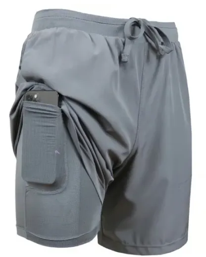 3-Pack Men's 2 in 1 Stretch Active Quick Dry Gym Running Shorts With Liner