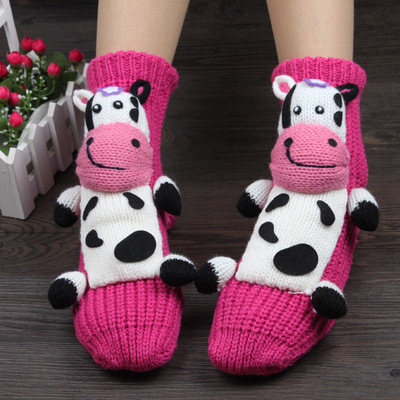 🎉Women‘s 3D Cute Animal Knit Skid-Proof Home Socks