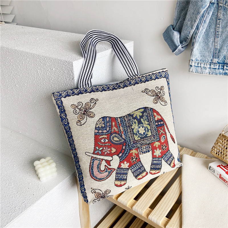 Artistic Vintage Fashion Illustrated Embroidered Shoulder Tote Bag👜