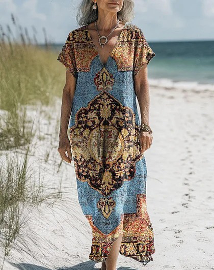 Comfortable Cotton Linen Boho Dress