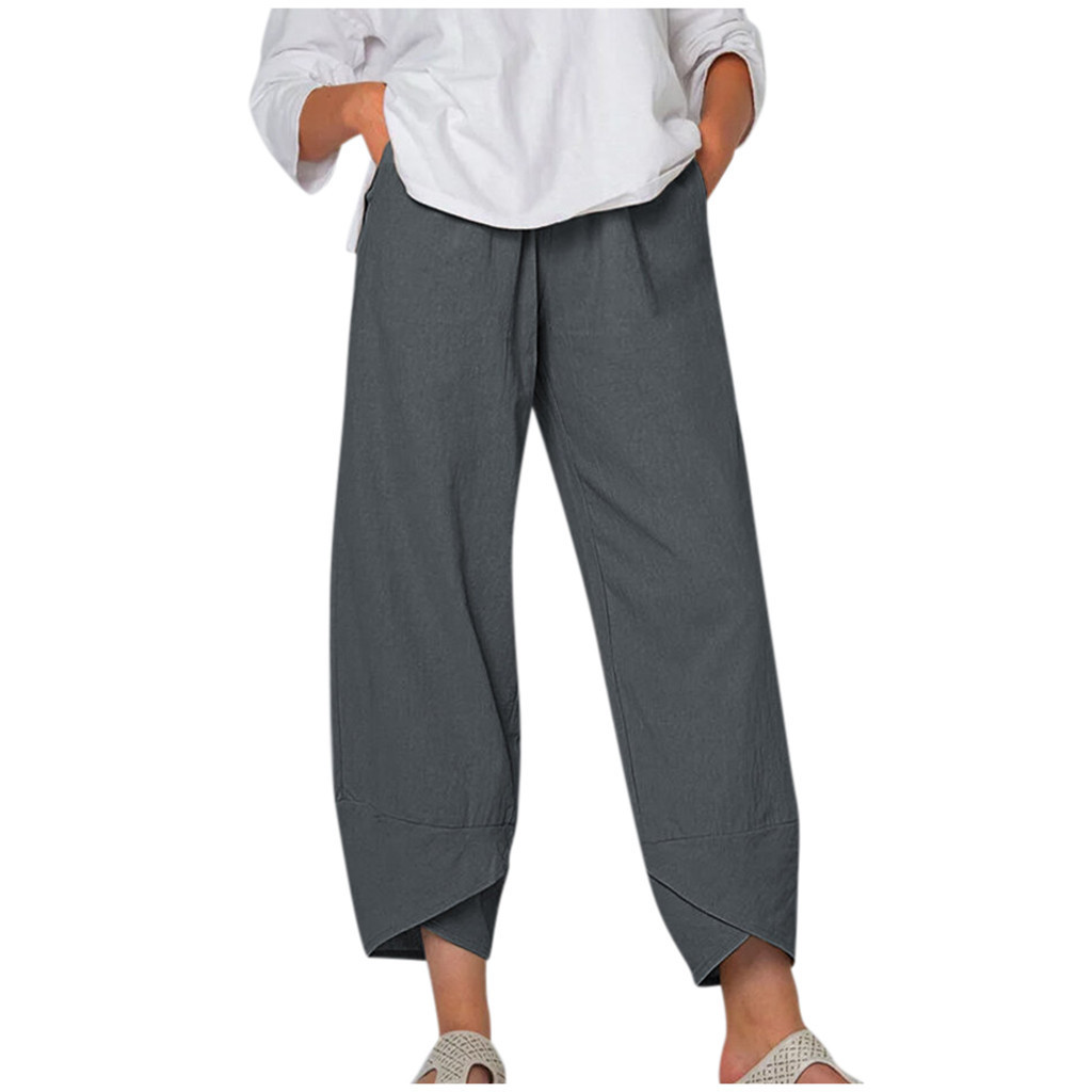 Vintage Blended Cotton Loose Casual Pants