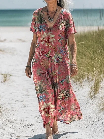 Comfortable Cotton Linen Boho Dress