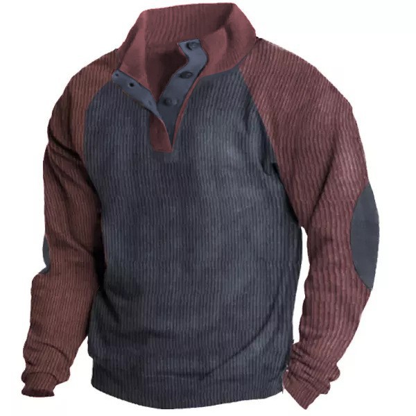 Men's Outdoor Raglan Sleeves Casual Stand Collar Sweatshirt