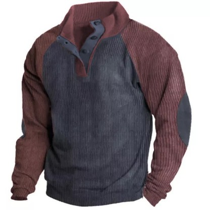 Men's Outdoor Raglan Sleeves Casual Stand Collar Sweatshirt