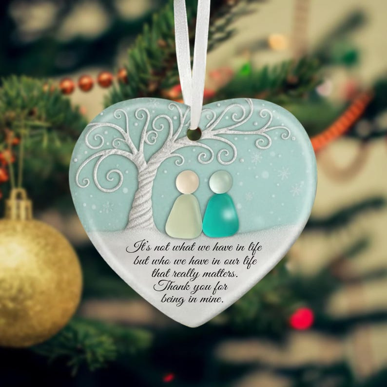 💙Heart Sea Glass Friendship Ornament