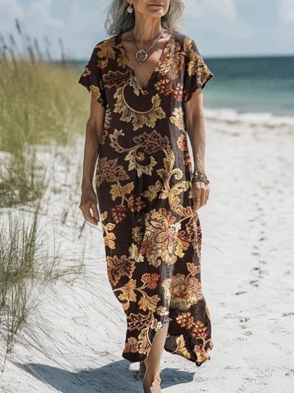 Comfortable Cotton Linen Boho Dress