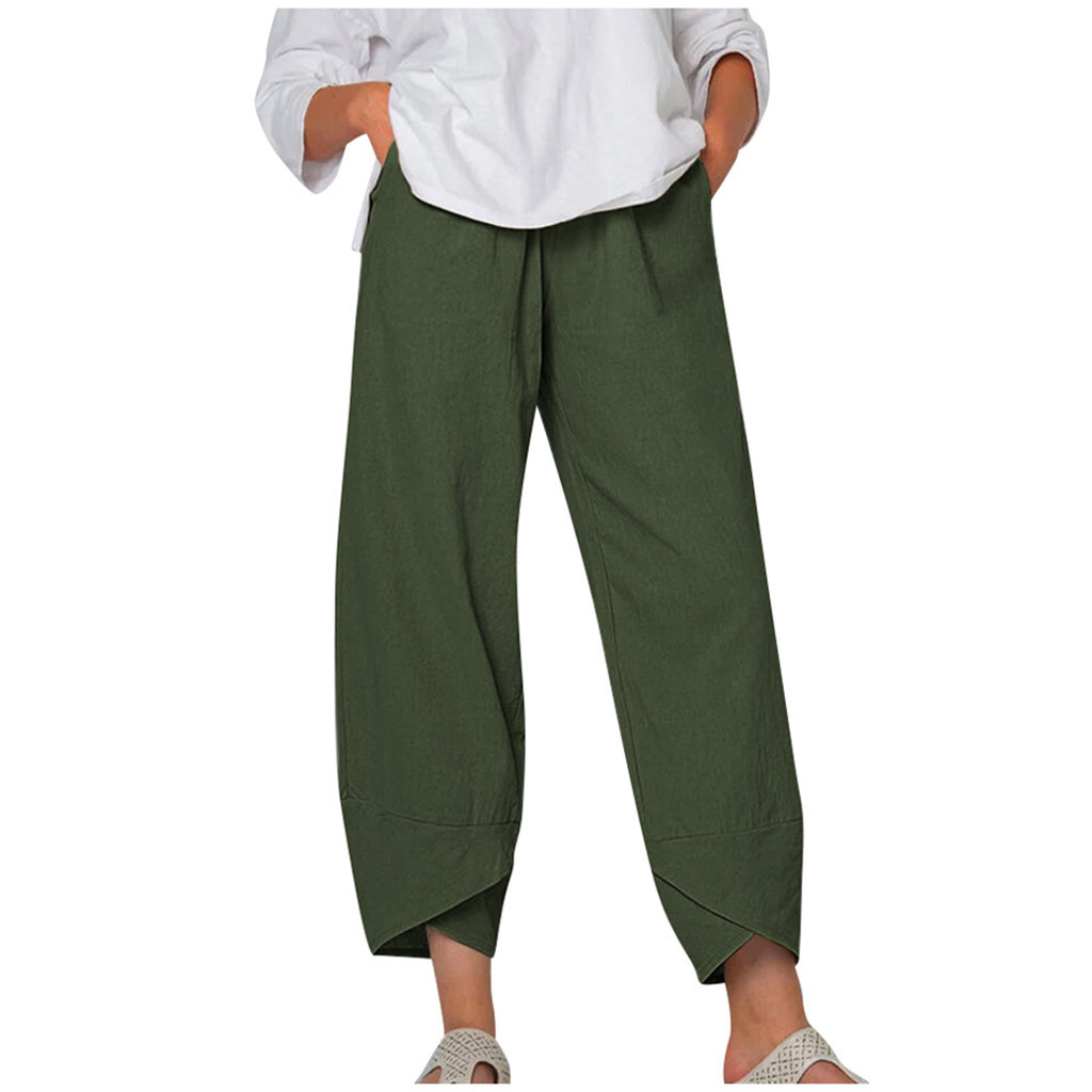 Vintage Blended Cotton Loose Casual Pants