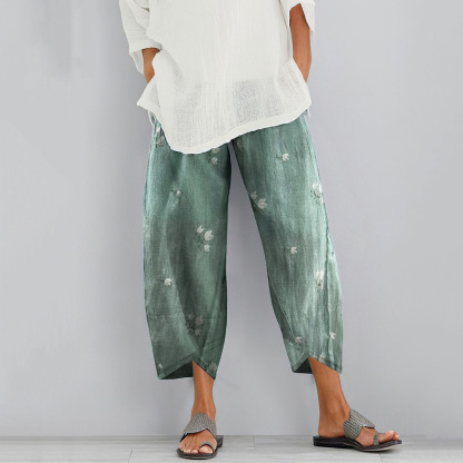 Vintage Blended Cotton Loose Casual Pants
