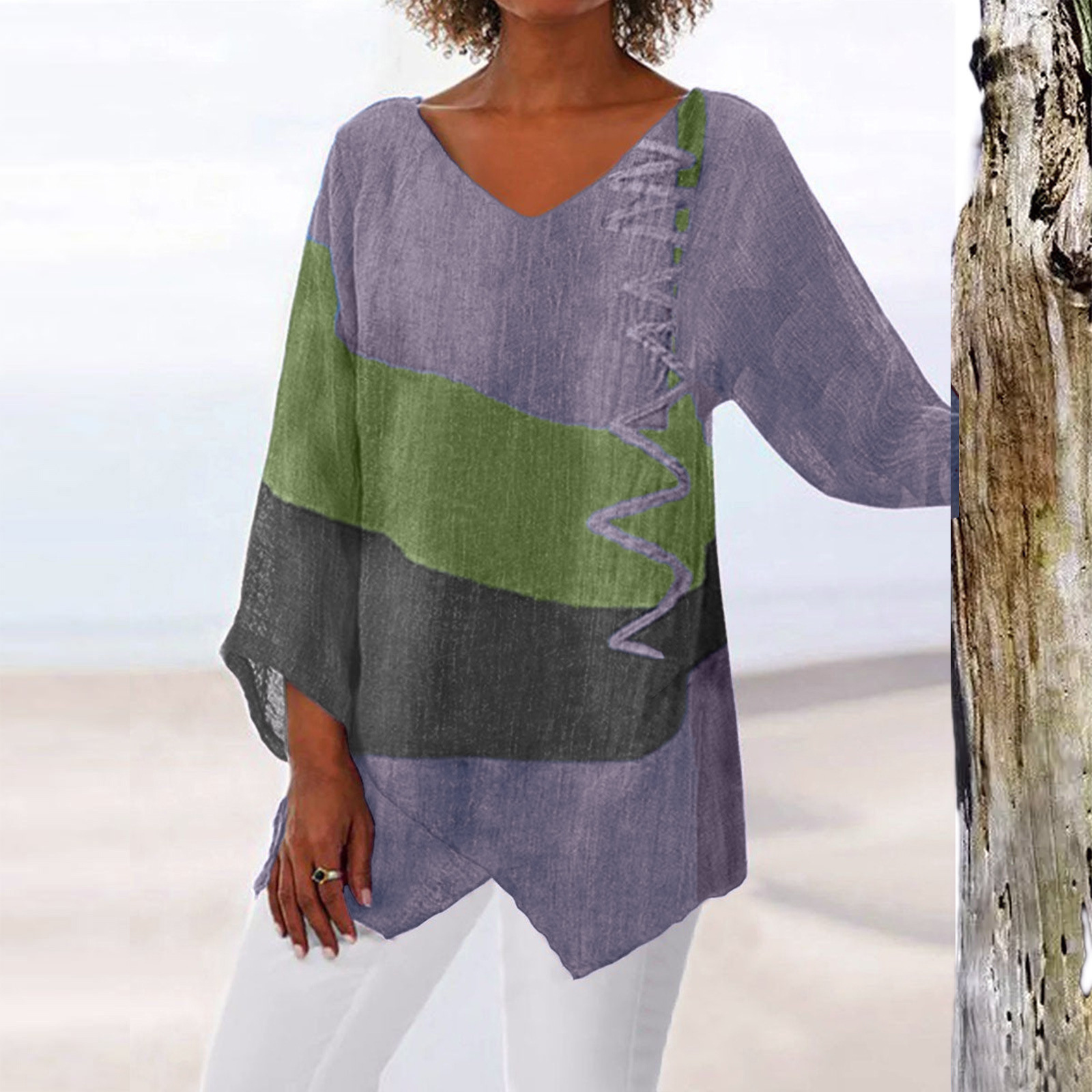 ELEGANT TRICOLOR BLOUSE