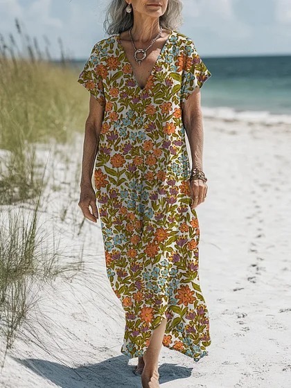 Comfortable Cotton Linen Boho Dress